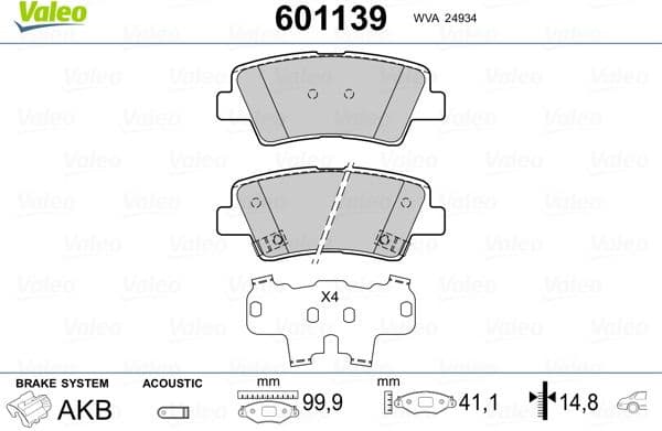 Brake Pad Set, disc brake 601139