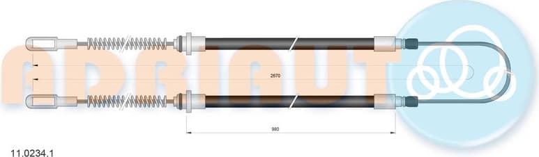 Cable Pull, parking brake 11.0234.1
