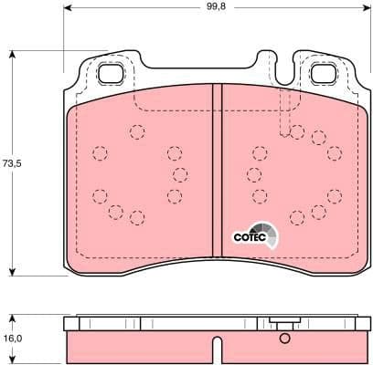 Brake Pad Set, disc brake COTEC GDB1318 - image 2