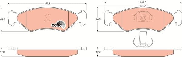 Brake Pad Set, disc brake COTEC GDB1221 - image 3