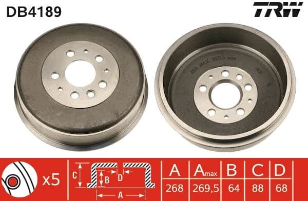 Brake Drum DB4189 - image 3