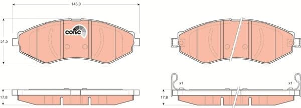 Brake Pad Set, disc brake COTEC GDB3347 - image 3