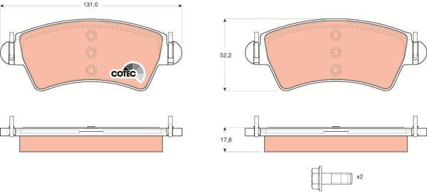 Brake Pad Set, disc brake COTEC GDB1501 - image 3