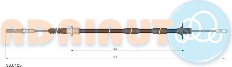 Cable Pull, clutch control 33.0105