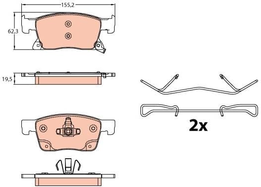 Brake pads front, Top Quality GDB2139 - image 2