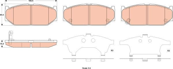 Brake Pad Set, disc brake GDB3522 - image 2