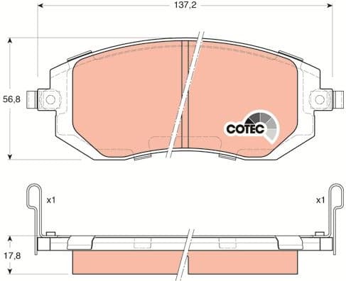 Brake pads front, Top Quality GDB3328 - image 3