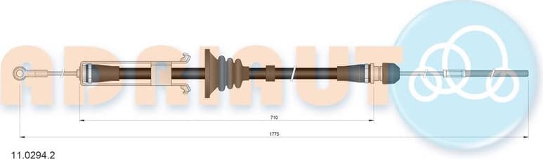 Cable Pull, parking brake 11.0294.2