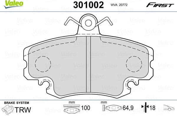 Brake Pad Set, disc brake ESSENTIAL 301002