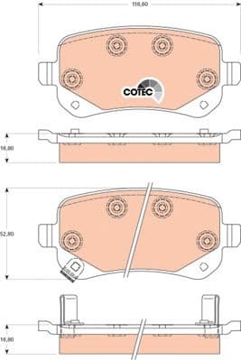 Brake pads rear, Top Quality GDB4176 - image 3