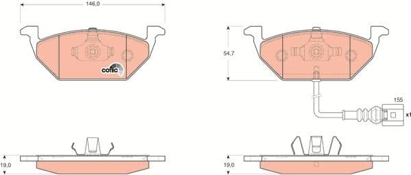 Brake pads front, Top Quality GDB1658 - image 3