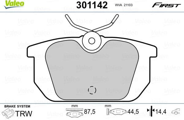 Brake Pad Set, disc brake ESSENTIAL 301142