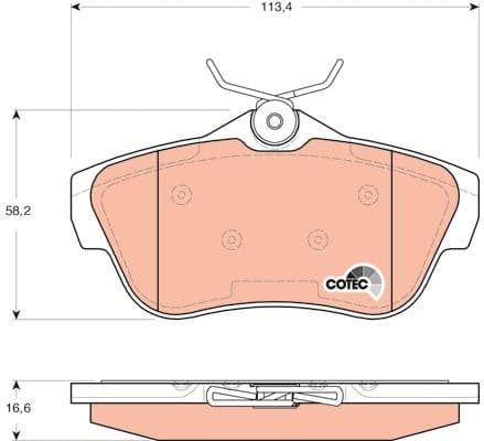 Brake Pad Set, disc brake COTEC GDB1740 - image 3