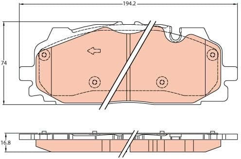 Brake pads front, Top Quality GDB2158 - image 2