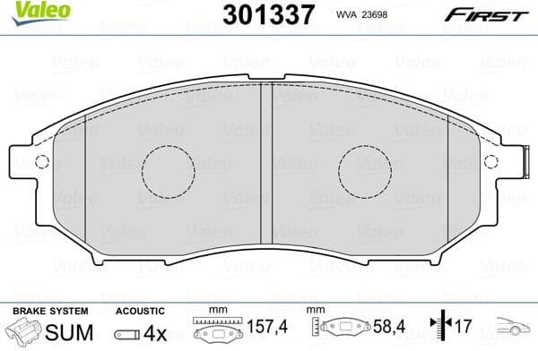 Brake Pad Set, disc brake ESSENTIAL 301337