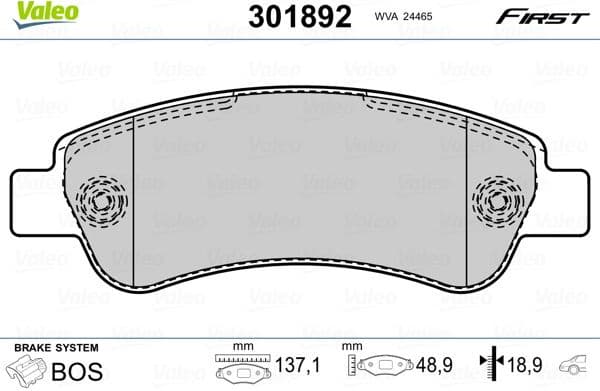 Brake Pad Set, disc brake ESSENTIAL 301892