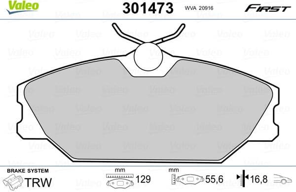 Brake Pad Set, disc brake ESSENTIAL 301473