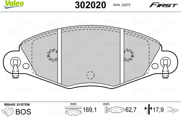 Brake Pad Set, disc brake ESSENTIAL 302020