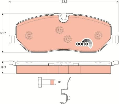 Brake pads front, Top Quality GDB1631 - image 4