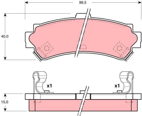 Brake Pad Set, disc brake GDB3115 - image 2