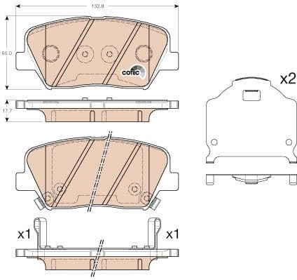 Brake Pad Set, disc brake COTEC GDB3549 - image 3