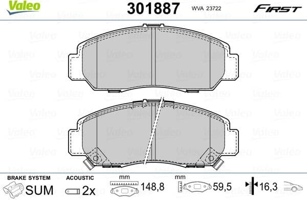 Brake Pad Set, disc brake ESSENTIAL 301887