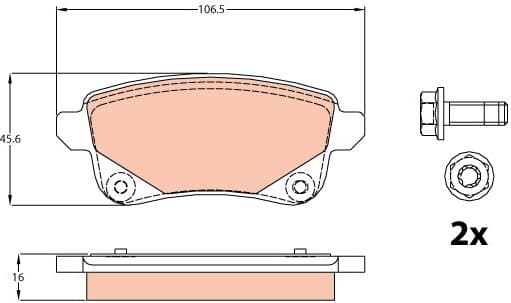 Brake Pad Set, disc brake GDB2082 - image 2