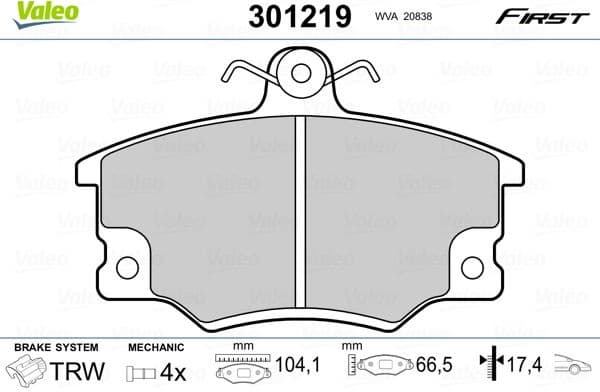 Brake Pad Set, disc brake ESSENTIAL 301219