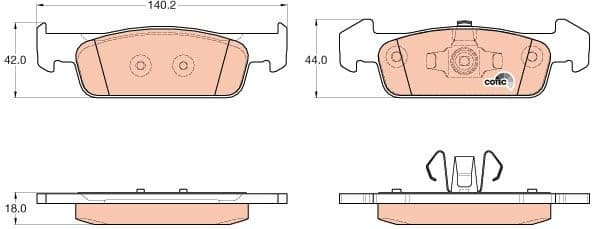 Brake Pad Set, disc brake COTEC GDB2018 - image 3