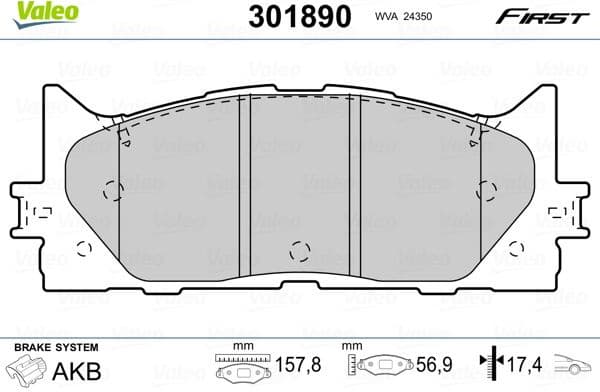 Brake Pad Set, disc brake ESSENTIAL 301890