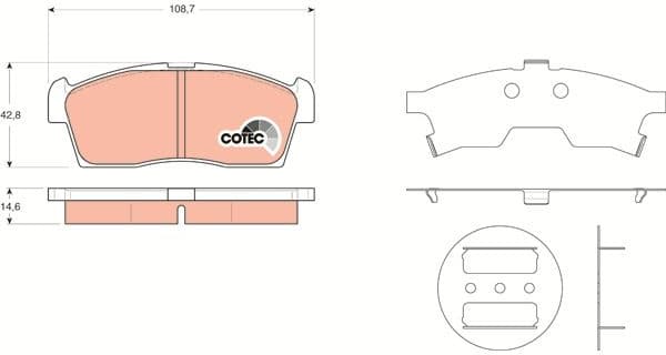 Brake Pad Set, disc brake COTEC GDB3411 - image 3