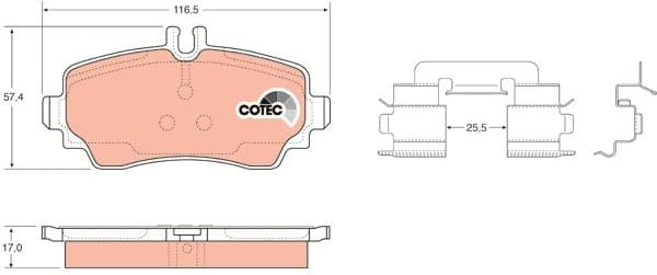 Brake Pad Set, disc brake COTEC GDB1293 - image 4