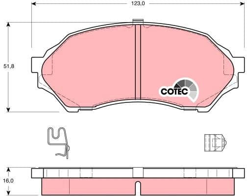 Brake Pad Set, disc brake COTEC GDB3193 - image 2
