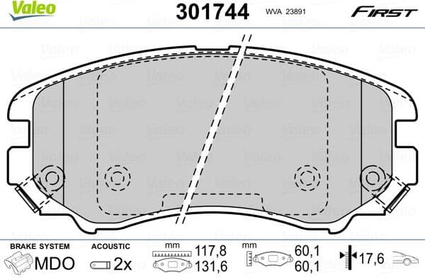 Brake Pad Set, disc brake ESSENTIAL 301744