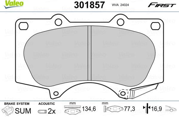 Brake Pad Set, disc brake ESSENTIAL 301857