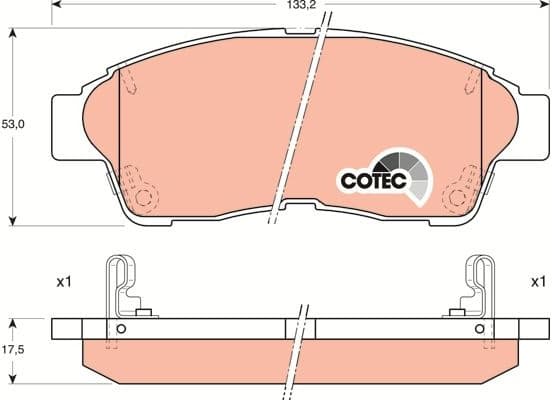 Brake Pad Set, disc brake COTEC GDB1143 - image 3