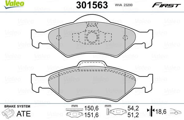 Brake Pad Set, disc brake ESSENTIAL 301563