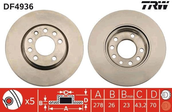 Brake Disc DF4936 - image 3