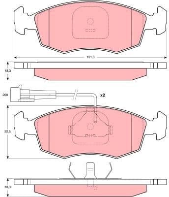 Brake Pad Set, disc brake GDB1341 - image 2