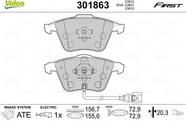 Brake Pad Set, disc brake ESSENTIAL 301863