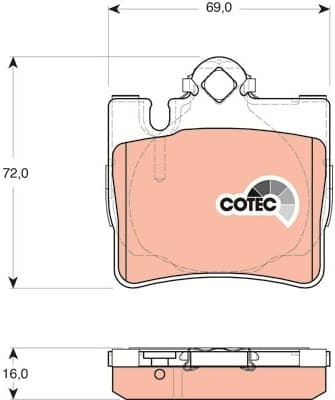Brake Pad Set, disc brake COTEC GDB1455 - image 3