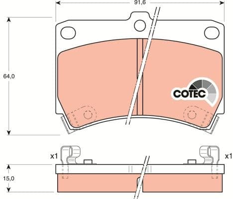 Brake Pad Set, disc brake COTEC GDB1024 - image 3