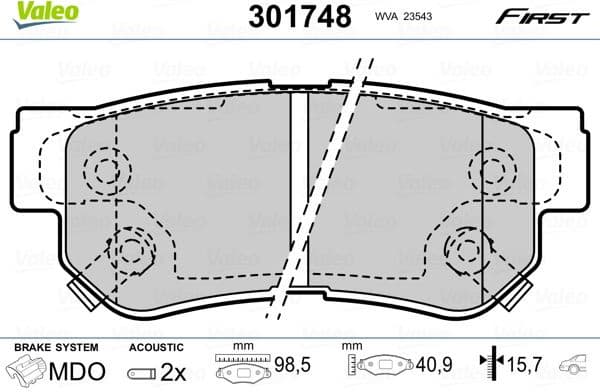 Brake Pad Set, disc brake ESSENTIAL 301748