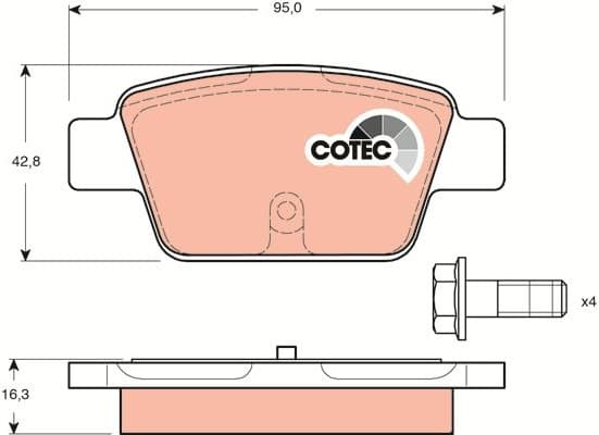 Brake Pad Set, disc brake COTEC GDB1485 - image 4