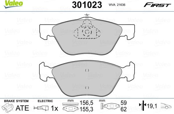 Brake Pad Set, disc brake ESSENTIAL 301023