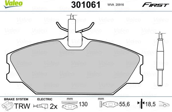 Brake Pad Set, disc brake ESSENTIAL 301061