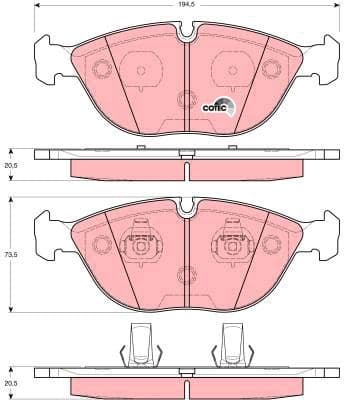 Brake Pad Set, disc brake COTEC GDB1285 - image 3