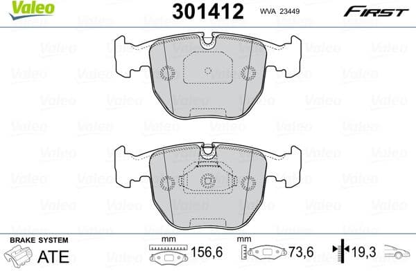 Brake Pad Set, disc brake ESSENTIAL 301412