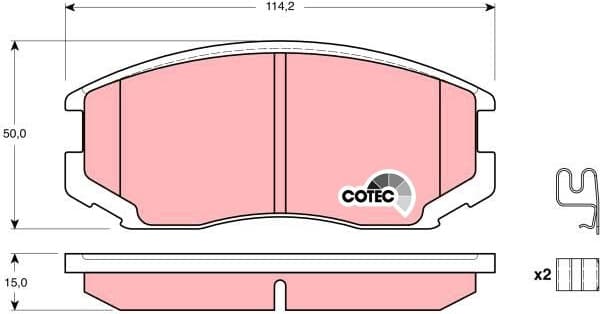 Brake Pad Set, disc brake COTEC GDB3214 - image 3