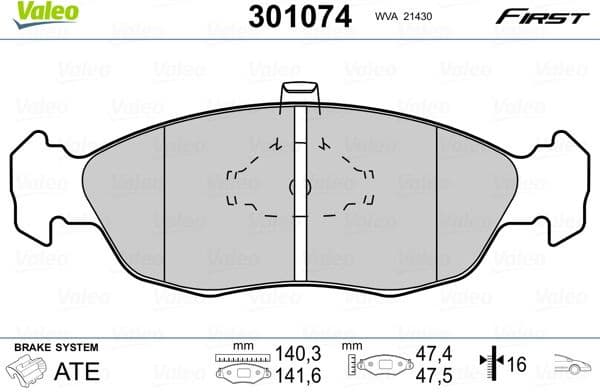 Brake Pad Set, disc brake ESSENTIAL 301074